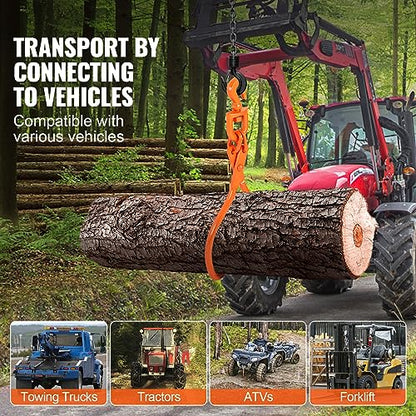 VEVOR Log Skidding Tongs, 18 inch 2 Claw Log Lifting Tongs, Heavy Duty Rotating Steel Lumber Skidding Tongs, 772 lbs/350 kg Loading Capacity, Log Lifting, Handling, Dragging & Carrying Tool - style: 18in-Swivel