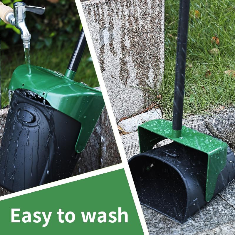 ienjoyed Pooper Scooper Large Swivel Bin & Rake with 160 Waste Bags,Heavy Duty Dog Pooper Scooper with Bag Attachment for Dogs, Long Handle Poop Scooper with Lid for Yard, Grass, Gravel(Dark Green) - color: Dark Green