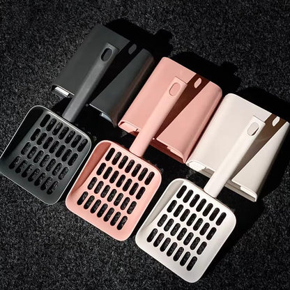2 in 1 Cat Litter Scoop with Holder Stand Cat Stuff Cat Scooper for Litter Box Cat Accessories Cat Supplies Kitty Pink - color: L-Pink
