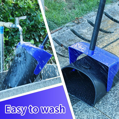 ienjoyed 43" Tall Pooper Scooper Large Swivel Bin & Rake with 100 Waste Bags,Heavy Duty Dog Pooper Scooper for Dogs, Long Handle Poop Scooper with Lid for Yard, Grass, Gravel (Blue) - color: Blue（43“ Tall）
