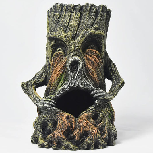 Fish Tank Decorations-Hollow Tree Trunk Aquarium Decorations Disney Aquarium Decorations for Betta Hideout Caves Large Aquarium Décor Thematic Ornaments - color: Stump a