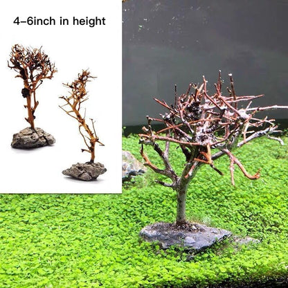 YZHZOM 2pcs Small Bonsai Aquarium Tree,4-6inch,Handmade Aquarium Bonsai Tree Aquarium Decor Tree