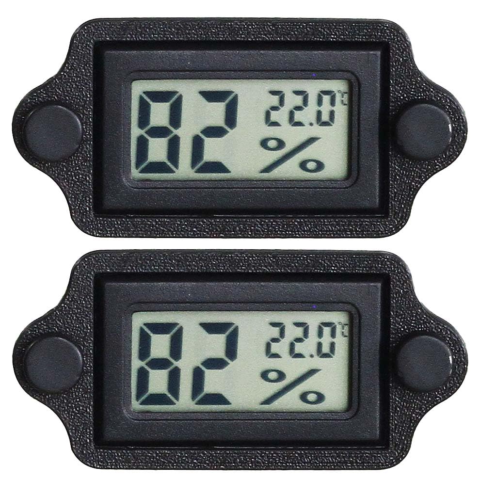 2PCS Magnetic Temperature and Humidity Monitor Jumping Spider Enclosure Accessories Digital Thermometer Hygrometer Gauge for Reptile Terrarium Tanks, Gecko Bearded Dragon (Rectangle) - color: Rectangle