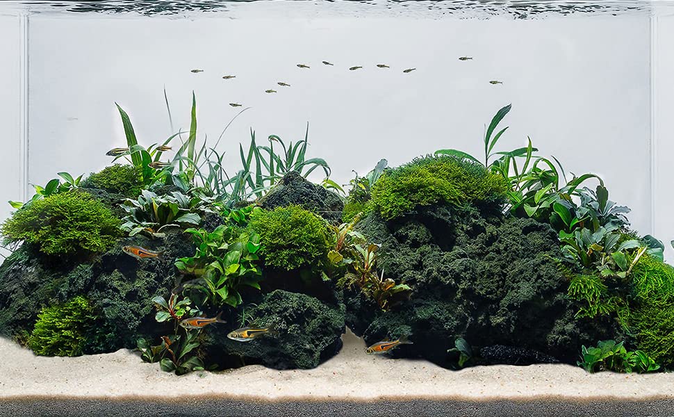 Black Lava Stone Natural Aquascaping Rock 16lb Planted Aquarium | Porous rock; cichlid, shrimp, planted terrarium - size: 04 Black Lava Stones（3-10inch,16lbs）