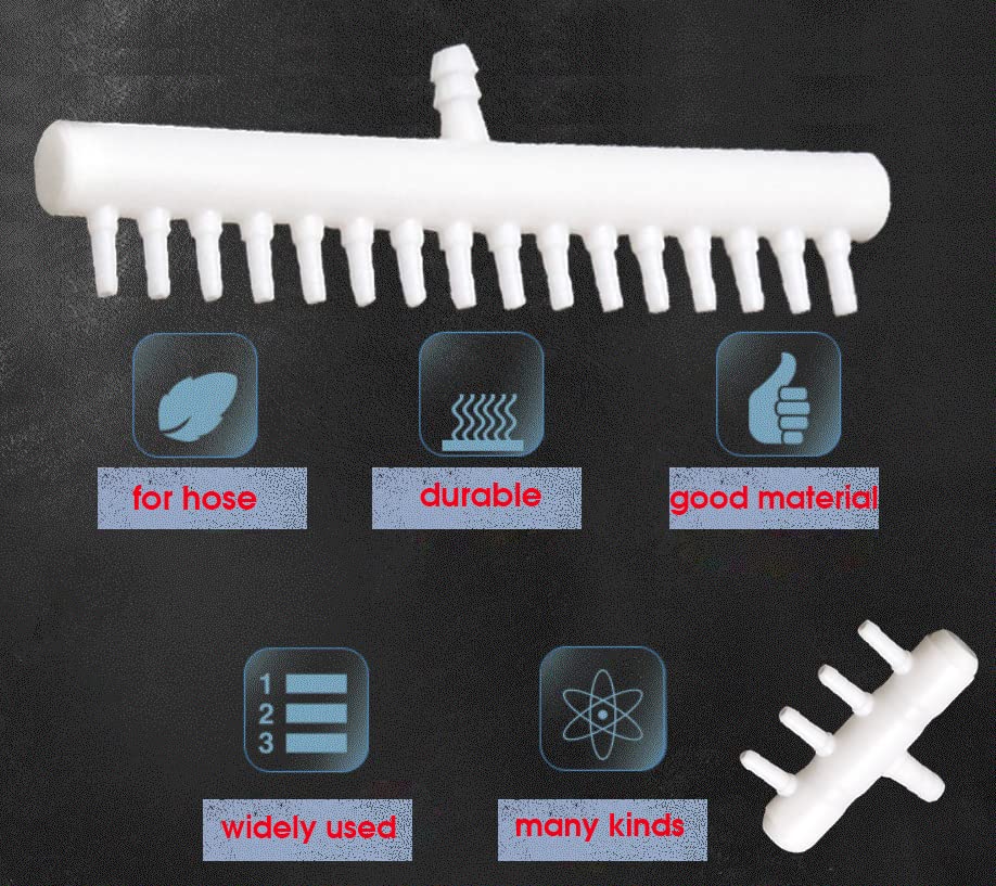 Rake-shaped hose joint air discharge diverter, Plastic Barb Hose Fitting Connector, 10-Way Outlet Air Line Pump Tubing Splitter Water Flow Divider, for Aquarium Garden Agricultural Irrigation（4Pcs）