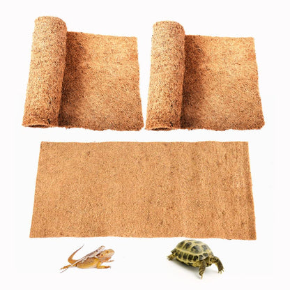Reptile Carpet Natural Coconut Fiber, 36" x 18" Tortoise Carpet Mat for Pet Terrarium Liner, Reptile Bedding Supplies for Lizard, Snake, Chameleon, Turtle, Bearded Dragon (2 Pack) - size: 36"x18" 2pack