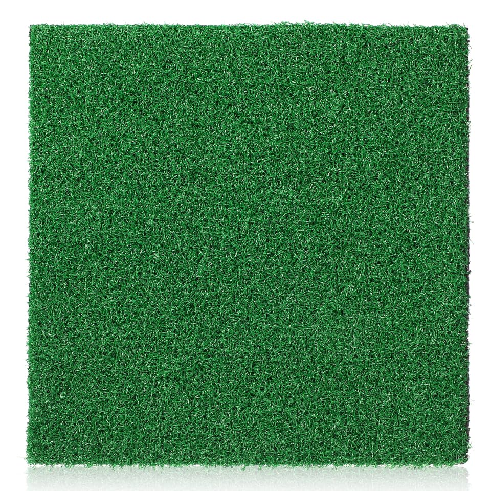 VOSAREA Artificial Grass Square Mat Fake Turf Patch Turtle Basking Platform with Ramp Outdoor Floating Synthetic Grass Tiles for Pet Reptile Habitat