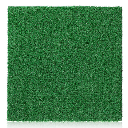 VOSAREA Artificial Grass Square Mat Fake Turf Patch Turtle Basking Platform with Ramp Outdoor Floating Synthetic Grass Tiles for Pet Reptile Habitat